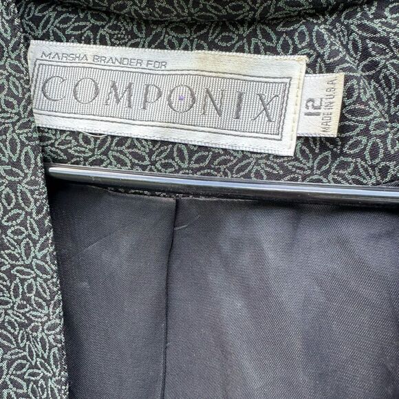 Marsha Brander VINTAGE matching set skirt suit hunter green antique size 12 - Picture 6 of 8